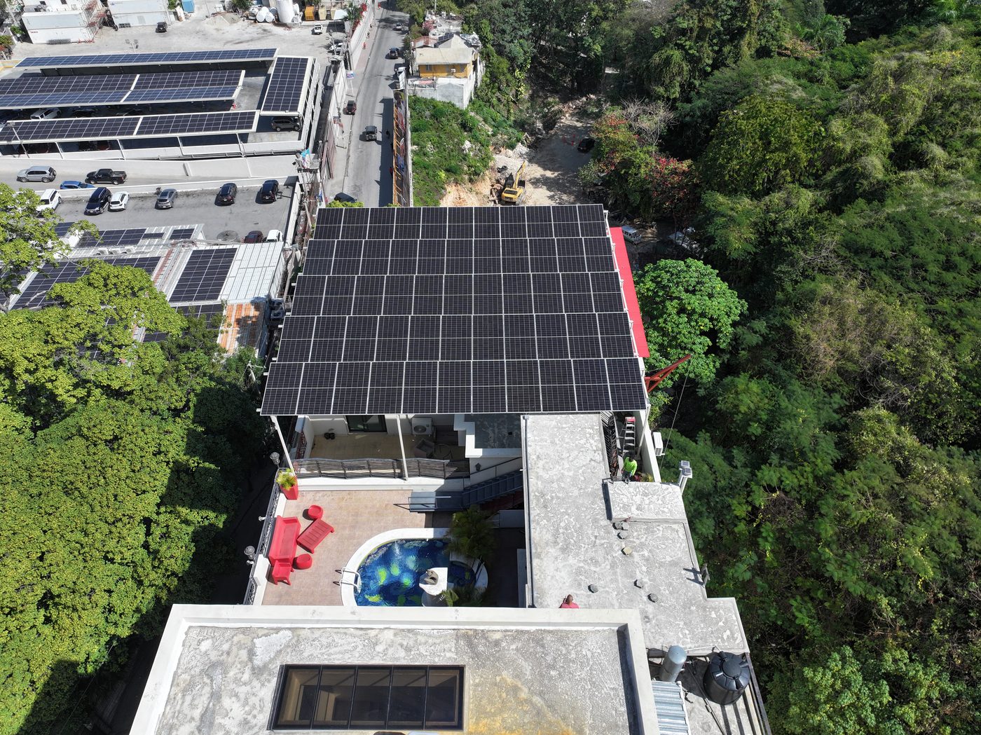 Solar on a commercial rooftop